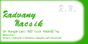 radvany macsik business card